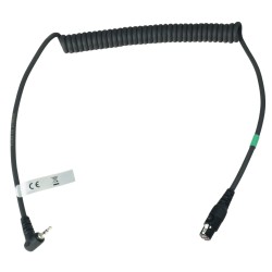 Cordon flexible torsadé jack 2,5mm, 6 broches pour connexion casque antibruit.