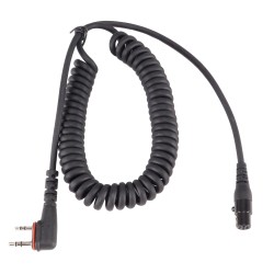 Cordon torsadé double Jack pour connexion casque  antibruit Flex et portatif ICOM Aviation