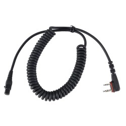 Cordon torsadé double jack pour connexion casque antibruit Flex et portatifs ICOM