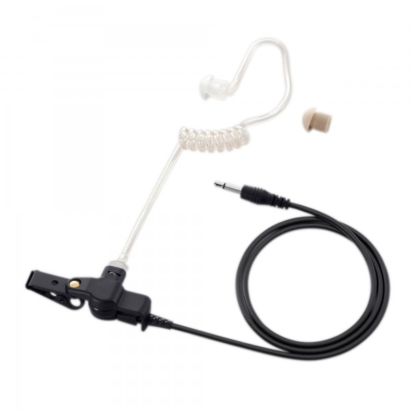 Oreillette transparente à tube acoustique + pince et raccord filleté 2,5mm - N°1 - comptoirnautique.com
