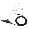 Transparent earphone with acoustic tube + clip, cable (1m) and 3.5mm threaded connector