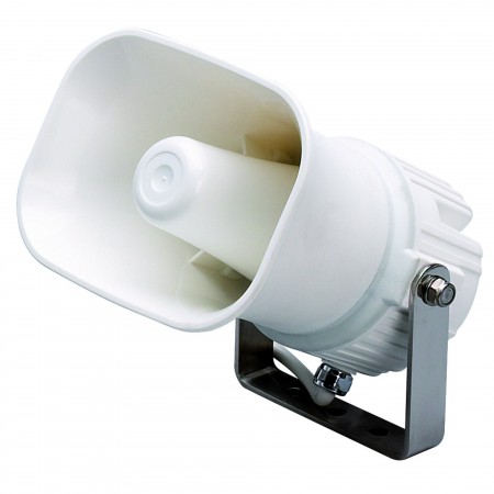 Haut-parleur hailer blanc 20W, 8 Ohms,  IP-67, + étrier inox