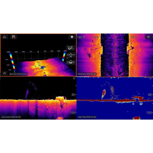 Sonde RealVision Max Raymarine RVM-412 traversante 4 technologies, RealVision 3D ; Chirp 2D ; DownVision et SideVision - N°5 - comptoirnautique.com