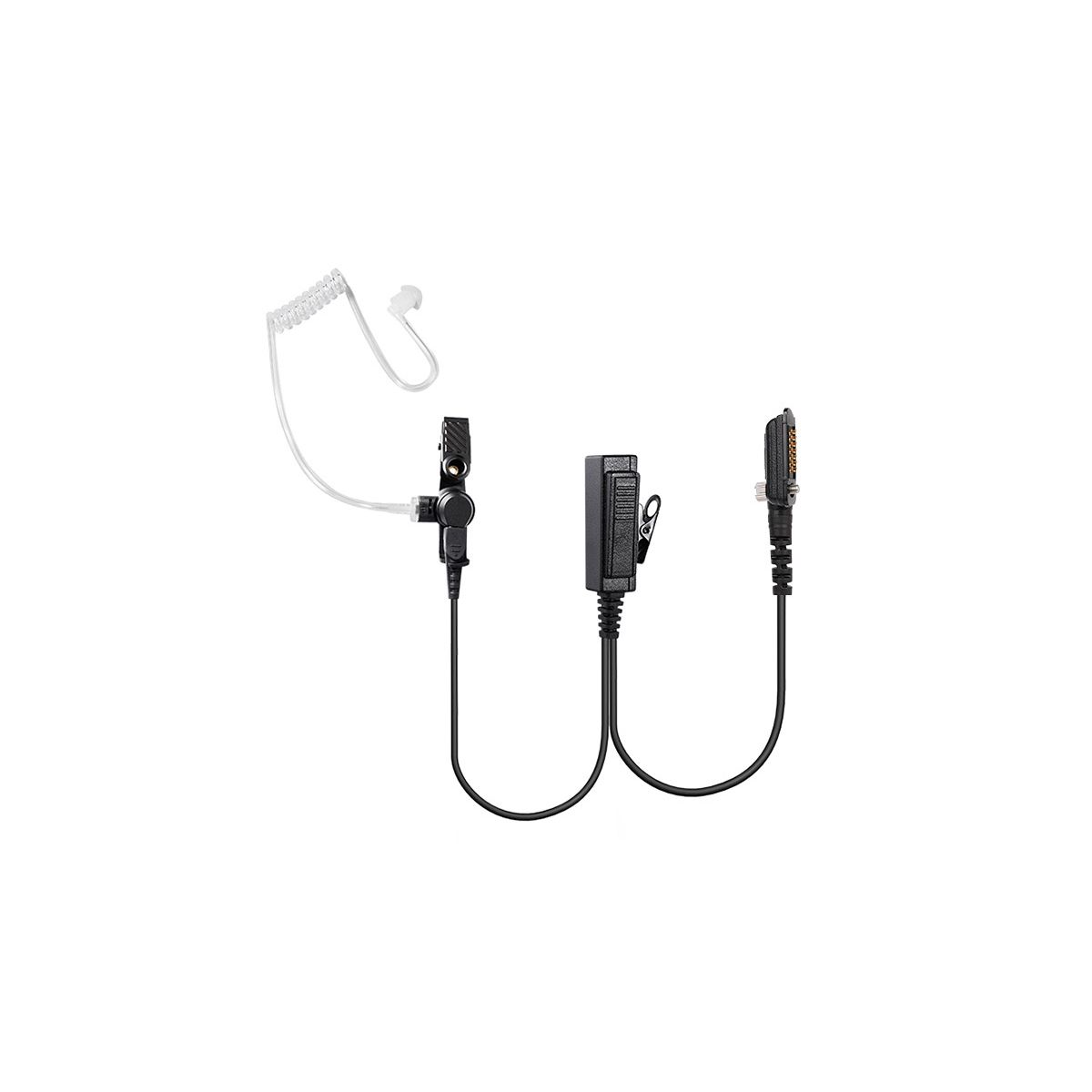 Microphone cravate PTT et oreillette translucide 14 broches