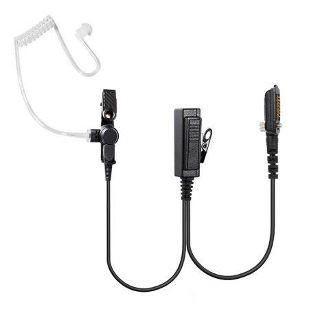 Microphone cravate PTT et oreillette translucide 14 broches