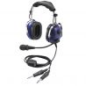 Aviation pilot microphone headset, general aviation double jack, blue