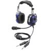 Casque microphone pilote aviation, double jack aviation générale,bleu - N°1 - comptoirnautique.com