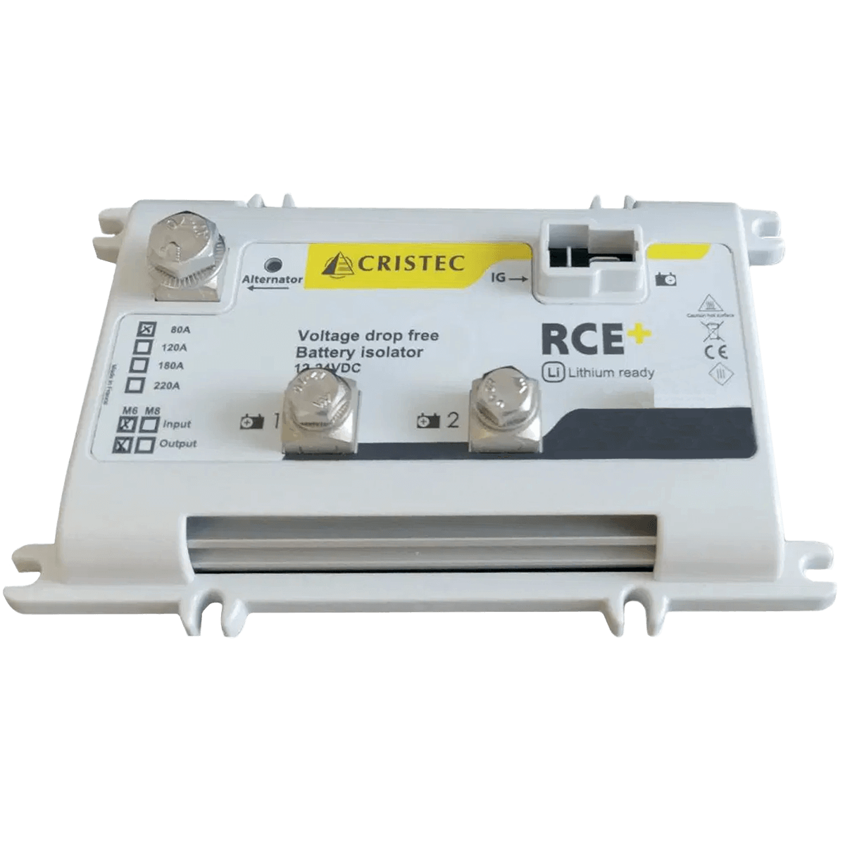 Répartiteur de charge Cristec RCE+ 80A - 1 entrée (M6) - 2 sorties (M6)