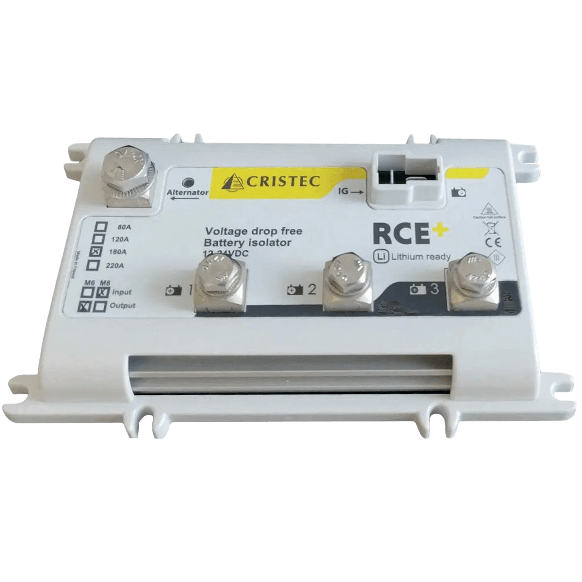 Répartiteur de charge Cristec RCE+ 180A - 1 entrée (M8) - 3 sorties (M6)