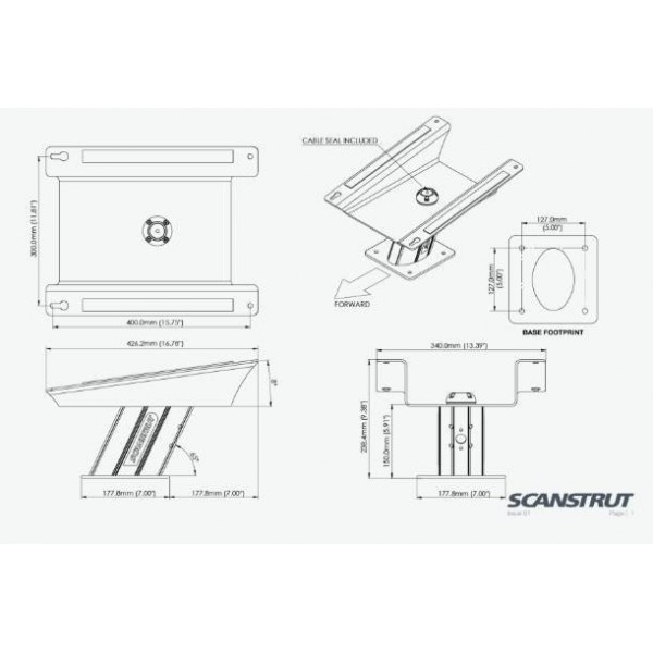 Staffa PowerTower per antenna Starlink - Alluminio, H.150mm - N°2 - comptoirnautique.com