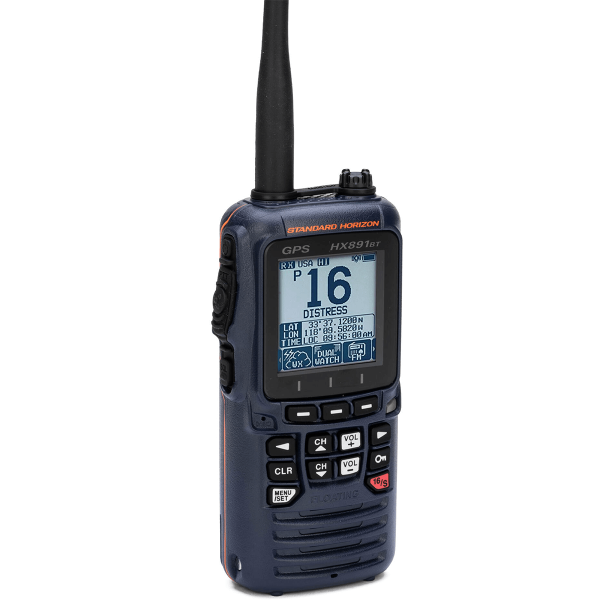 VHF portable HX891BT Standard Horizon bleu de profil - N°10 - comptoirnautique.com