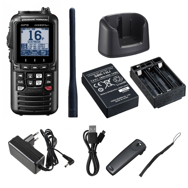 Contenu du pack de la VHF portable HX891BT Standard Horizon noir - N°13 - comptoirnautique.com