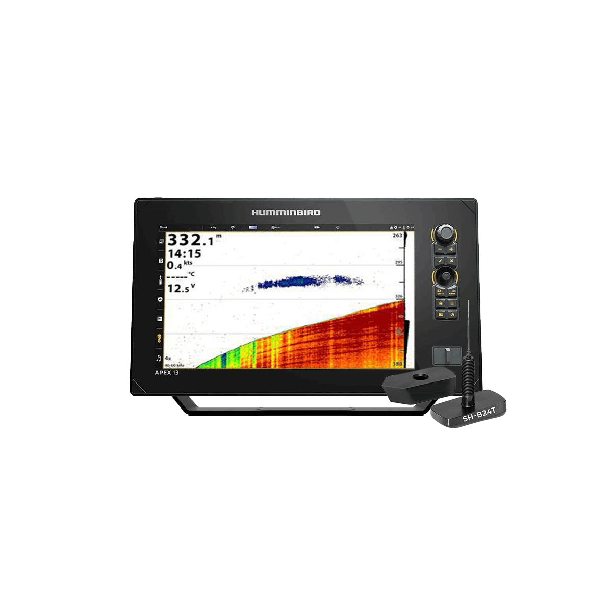 Humminbird APEX 13 CHIRP XD avec sonde traversante SH-B24T