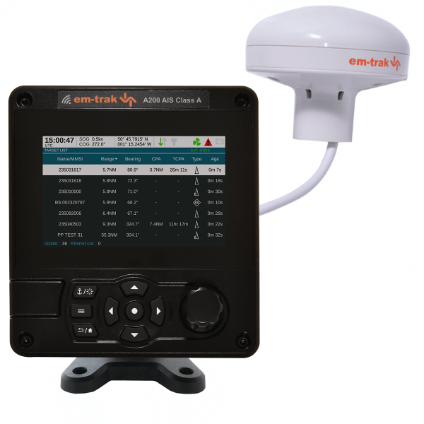 Transpondeur AIS em-trak A200 classe A - 12.5W avec antenne GPS externe - N°8 - comptoirnautique.com