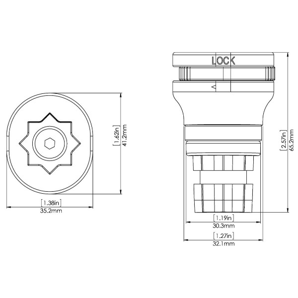 dimensions Receveur SwivelPort - N°2 - comptoirnautique.com