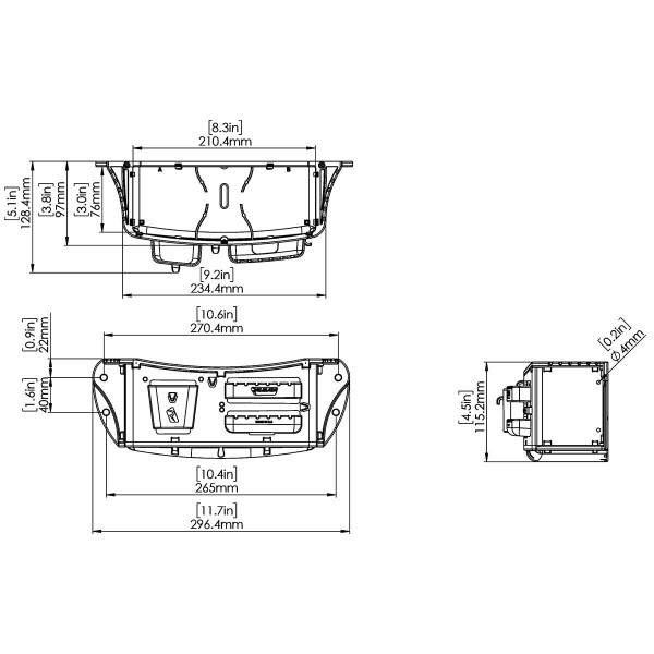 dimensions Panier de rangement Tackle Caddy - N°2 - comptoirnautique.com