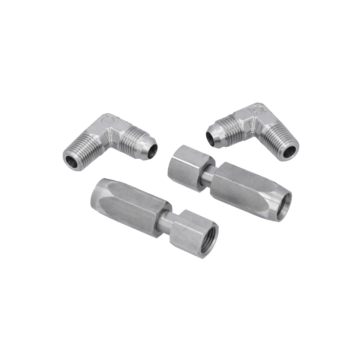 Jeu de raccords coudés inox pour tuyau souple 8 mm