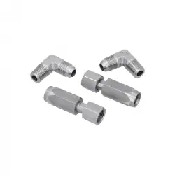 Jeu de raccords coudés inox pour tuyau souple 8 mm