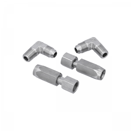Jeu de raccords coudés inox pour tuyau souple 8 mm