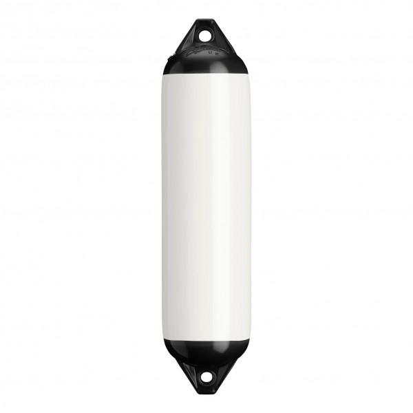 Pare-battage cylindrique F1 blanc avec tête noire - N°1 - comptoirnautique.com