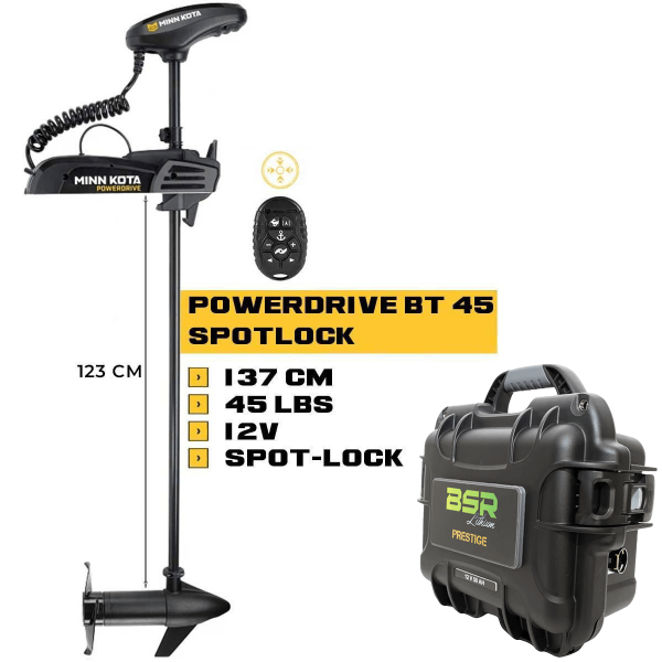 MK-1358440 - Moteur électrique avant Minn Kota POWERDRIVE 45 Lbs GPS Spot-Lock 12V 137 cm avec micro-télécommande - N°2 - comptoirnautique.com