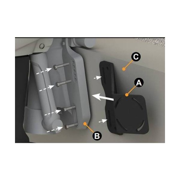 Motorhalterung HB - Schwarz - N°2 - comptoirnautique.com