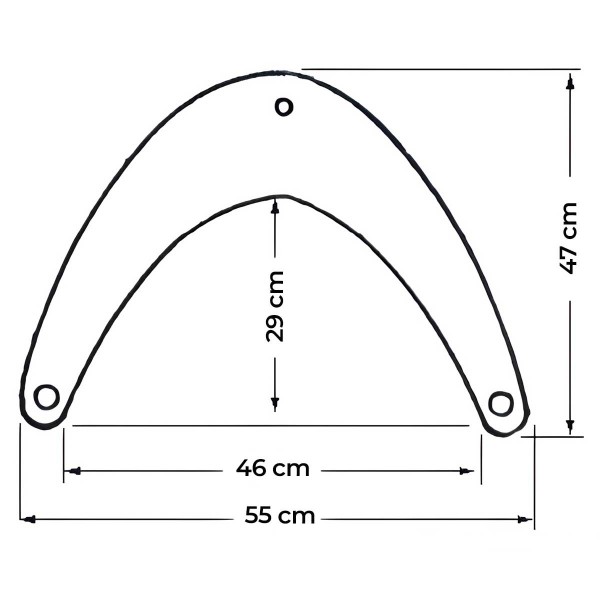 Dimensions pare-battage d'étrave en PVC soufflé 55 x 47 cm - N°2 - comptoirnautique.com