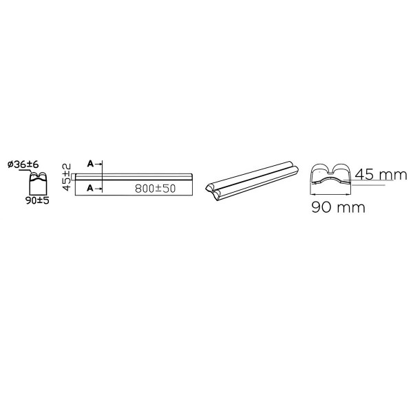 dimensions Défense pour ponton modèle Tre - N°2 - comptoirnautique.com