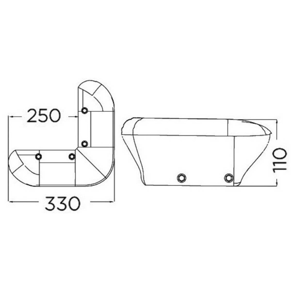 Para-choques de pontão azul de 330 mm - N°2 - comptoirnautique.com