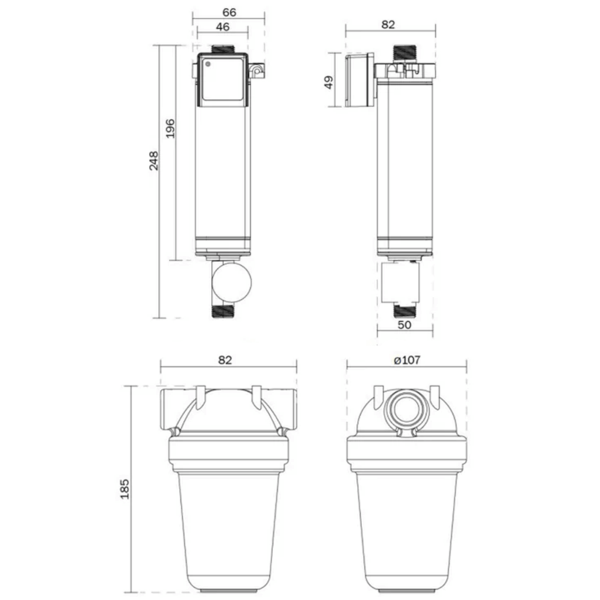 Dimensions du purificateur d'eau Watersprint Solo Nautic II - N°6 - comptoirnautique.com