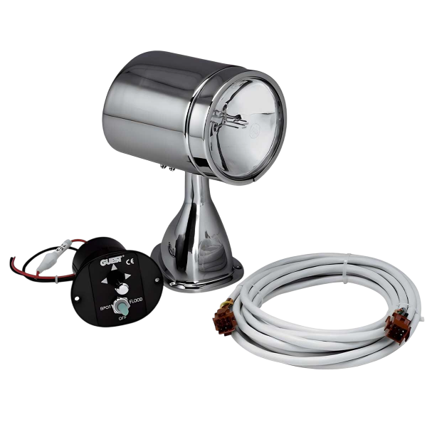 Foco de cubierta motorizado de 5'' 12V - acero inoxidable - N°1 - comptoirnautique.com