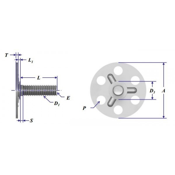 BIGHEAD SM1 - Elementi di fissaggio con perno filettato a testa tonda Ø 30 mm - ACCIAIO INOX (M8x20) (confezione da 10) - N°2 - comptoirnautique.com