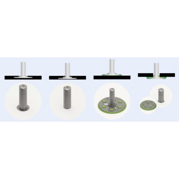 BIGHEAD SM1 - Fasteners with round head threaded stud Ø 30 mm - STAINLESS STEEL (M8x20) (pack of 10) - N°3 - comptoirnautique.com