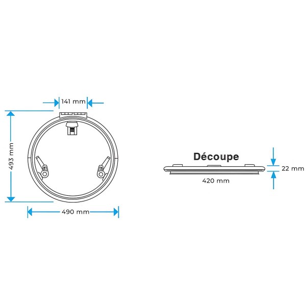 Panneau de pont Low Profile rond 18 dimensions - N°5 - comptoirnautique.com