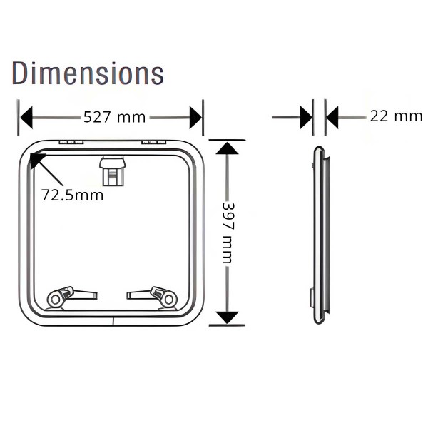 Panneau de pont Low Profile avec étai télescopique T30 dimensions - N°11 - comptoirnautique.com
