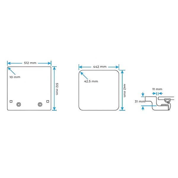 Panneau de pont Flush Inox gris T44 dimensions - N°3 - comptoirnautique.com