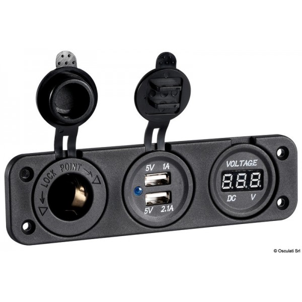 Voltmetro digitale + presa - N°1 - comptoirnautique.com