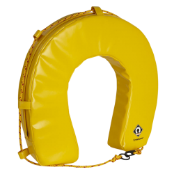 Yellow horseshoe buoy