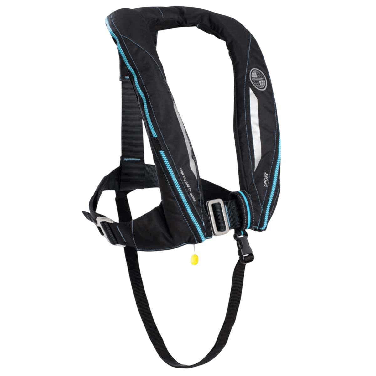 Gilet de sauvetage Sport 170 N avec harnais noir carbone déclenchement manuel