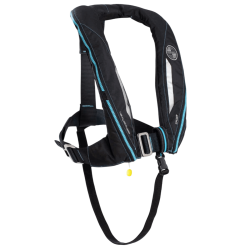 Gilet de sauvetage Sport 170 N avec harnais noir carbone déclenchement manuel