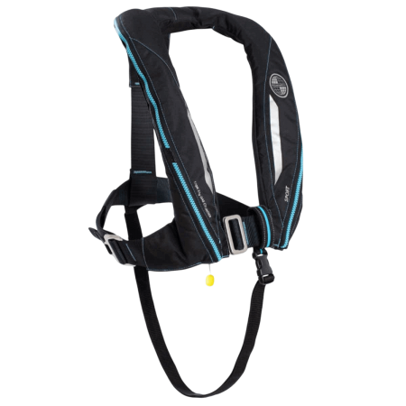 Gilet de sauvetage Sport 170 N avec harnais noir carbone déclenchement manuel