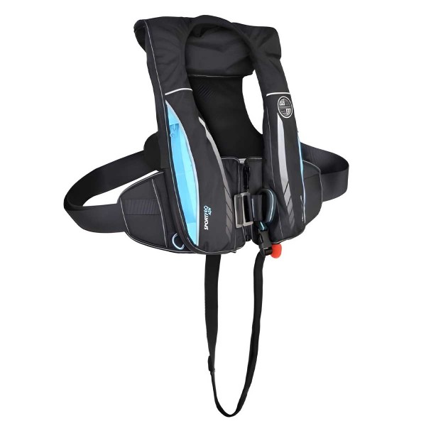 Gilet de sauvetage Sport Pro 170 N ADV avec harnais noir carbone / bleu - N°2 - comptoirnautique.com