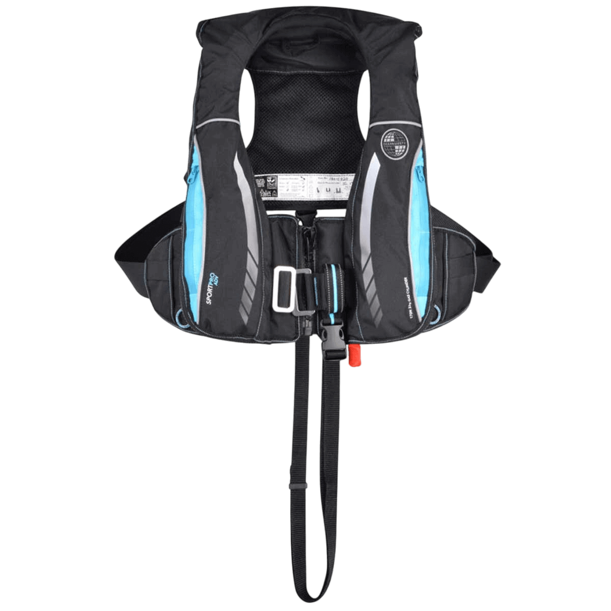 Gilet de sauvetage Sport Pro 170 N ADV avec harnais noir carbone / bleu