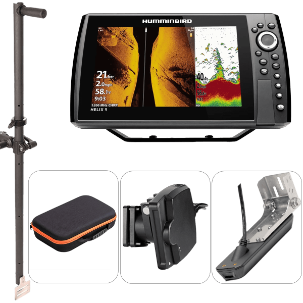 Pack complet Humminbird Helix 9 G4N MSI+ + Sonde Mega Live Imaging + sonde tableau arrière + perche de sonde 1m et sacoche - N°1 - comptoirnautique.com