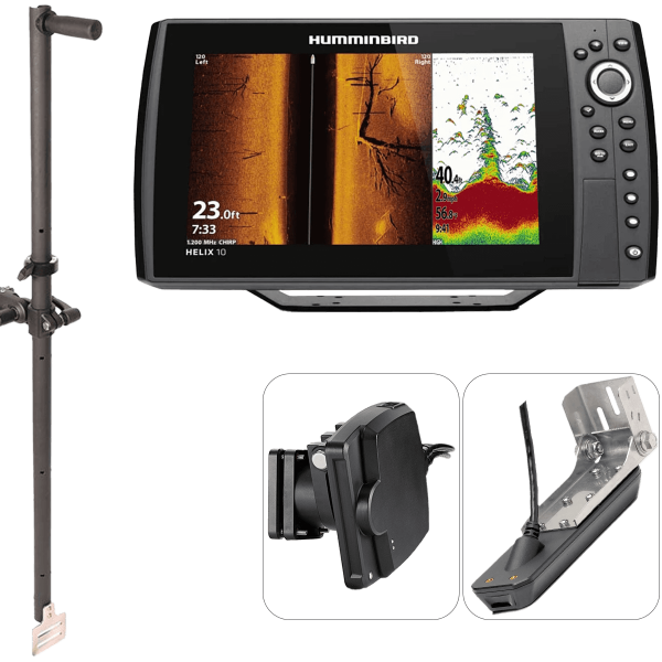 Pack complet Humminbird Helix 10 G4N MSI+ + Sonde Mega Live Imaging + sonde tableau arrière + perche de sonde 1m - N°1 - comptoirnautique.com