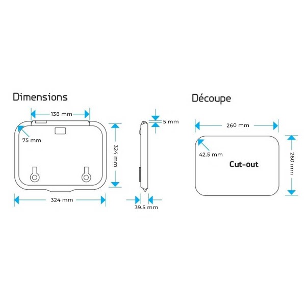 Panneau de pont Ocean avec rebord T10  dimensions - N°3 - comptoirnautique.com