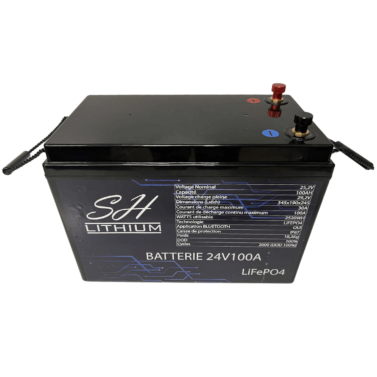 Batterie lithium LiFePO4 24V 100A SH Lithium
