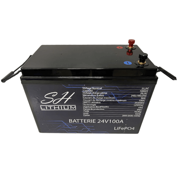 Batterie lithium LiFePO4 24V 100A SH Lithium - N°2 - comptoirnautique.com