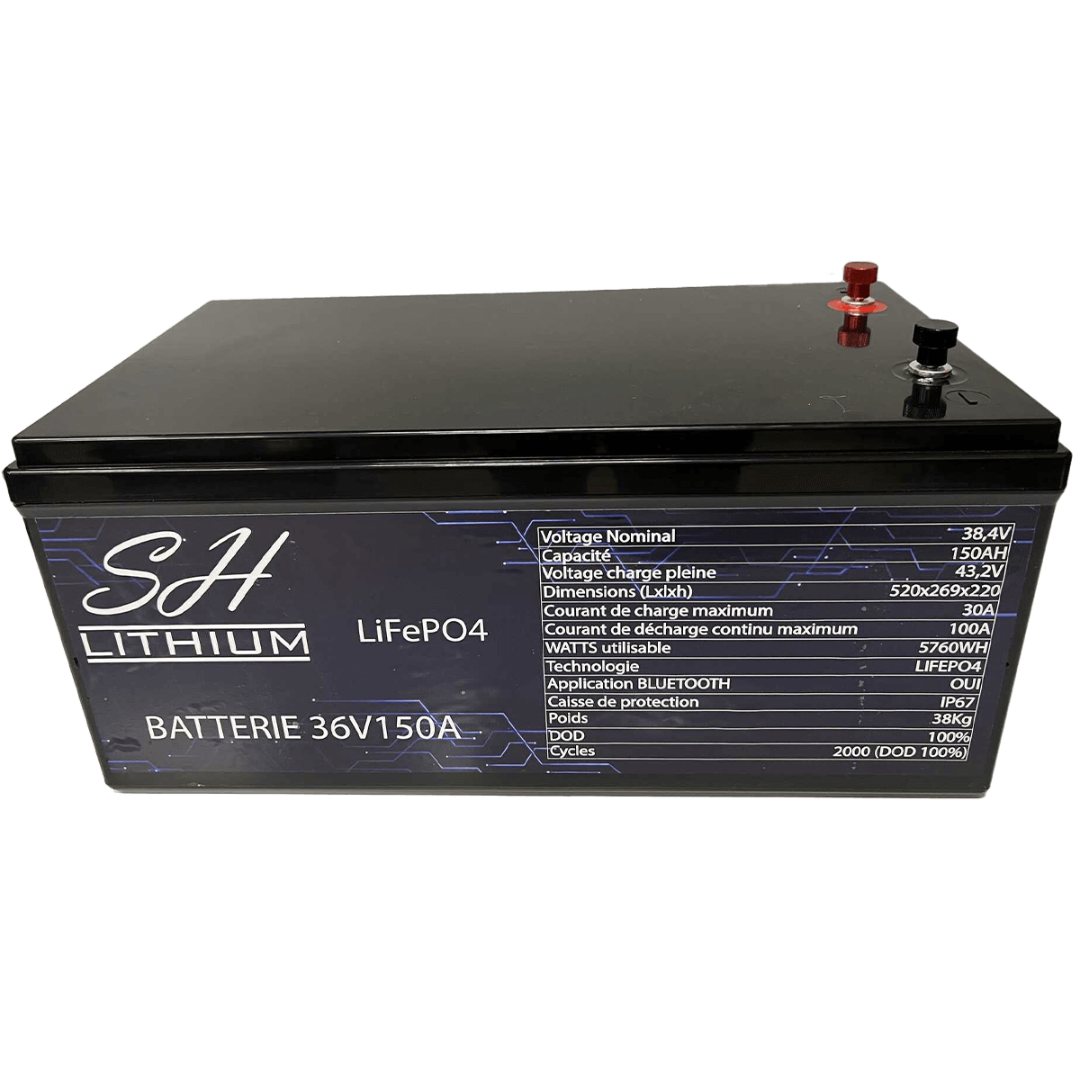 Batterie lithium LiFePO4 36V 150A SH Lithium
