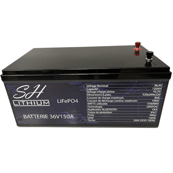 Batterie lithium LiFePO4 36V 150A SH Lithium - N°3 - comptoirnautique.com